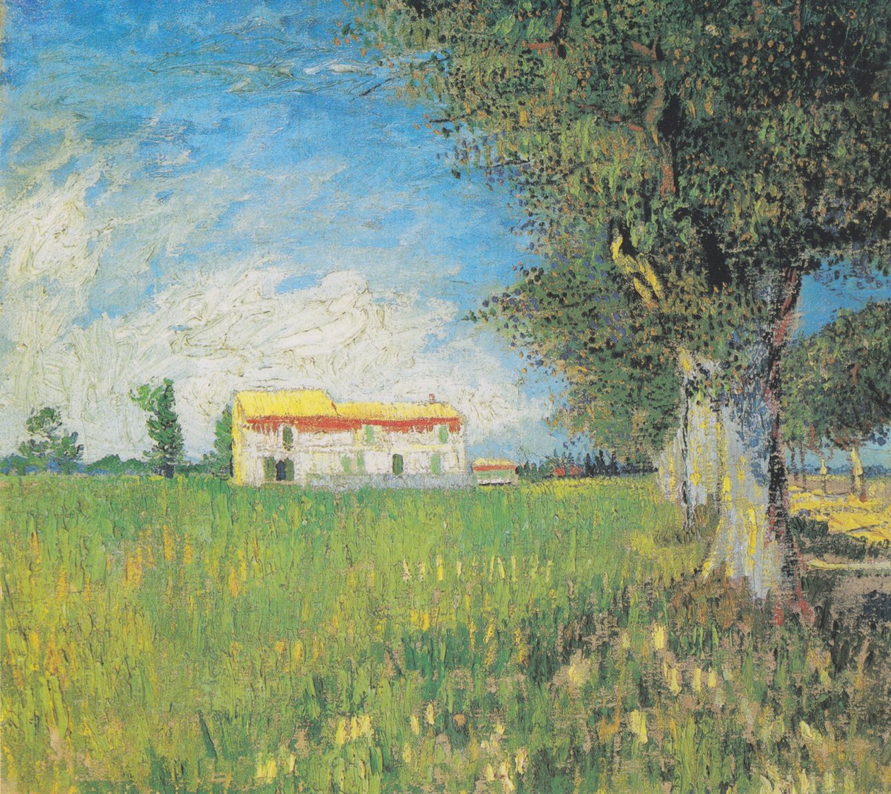 Bondgård i ett vetefält av Vincent van Gogh