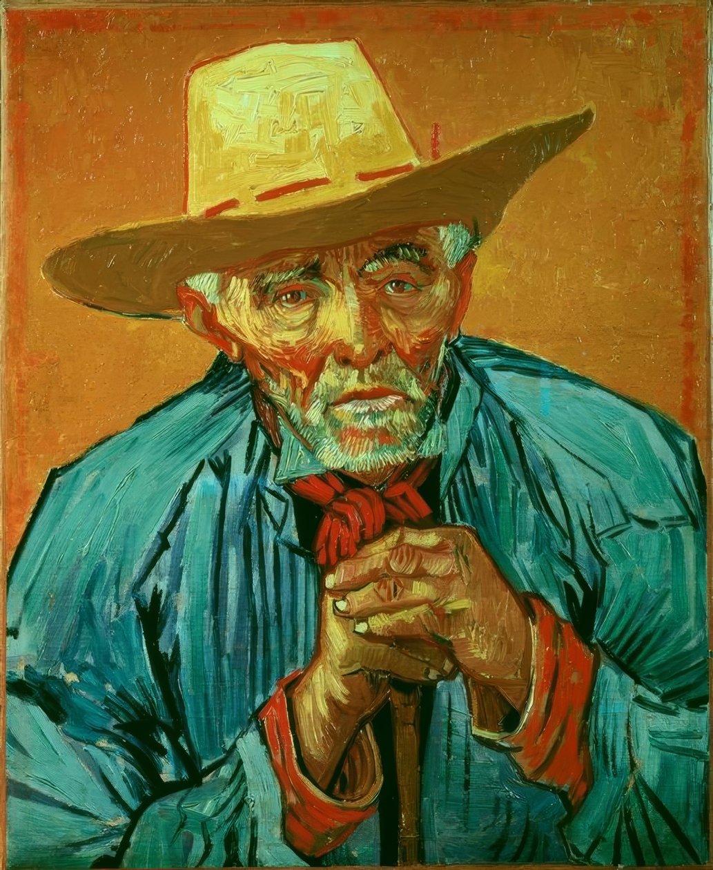 Porträtt av bonden Patience Escalier av Vincent van Gogh