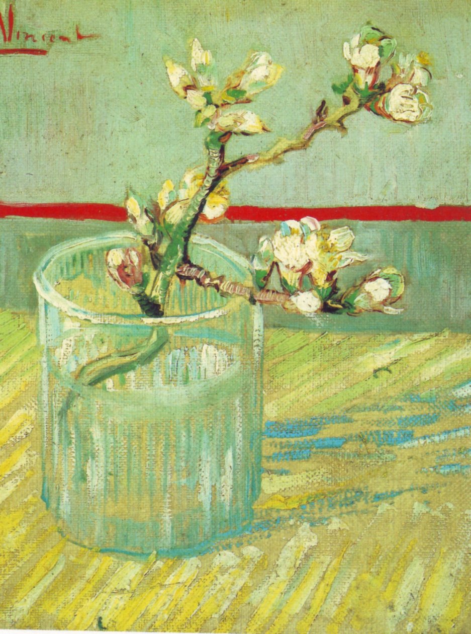 Blossoming Almond Branch in a Glass av Vincent van Gogh