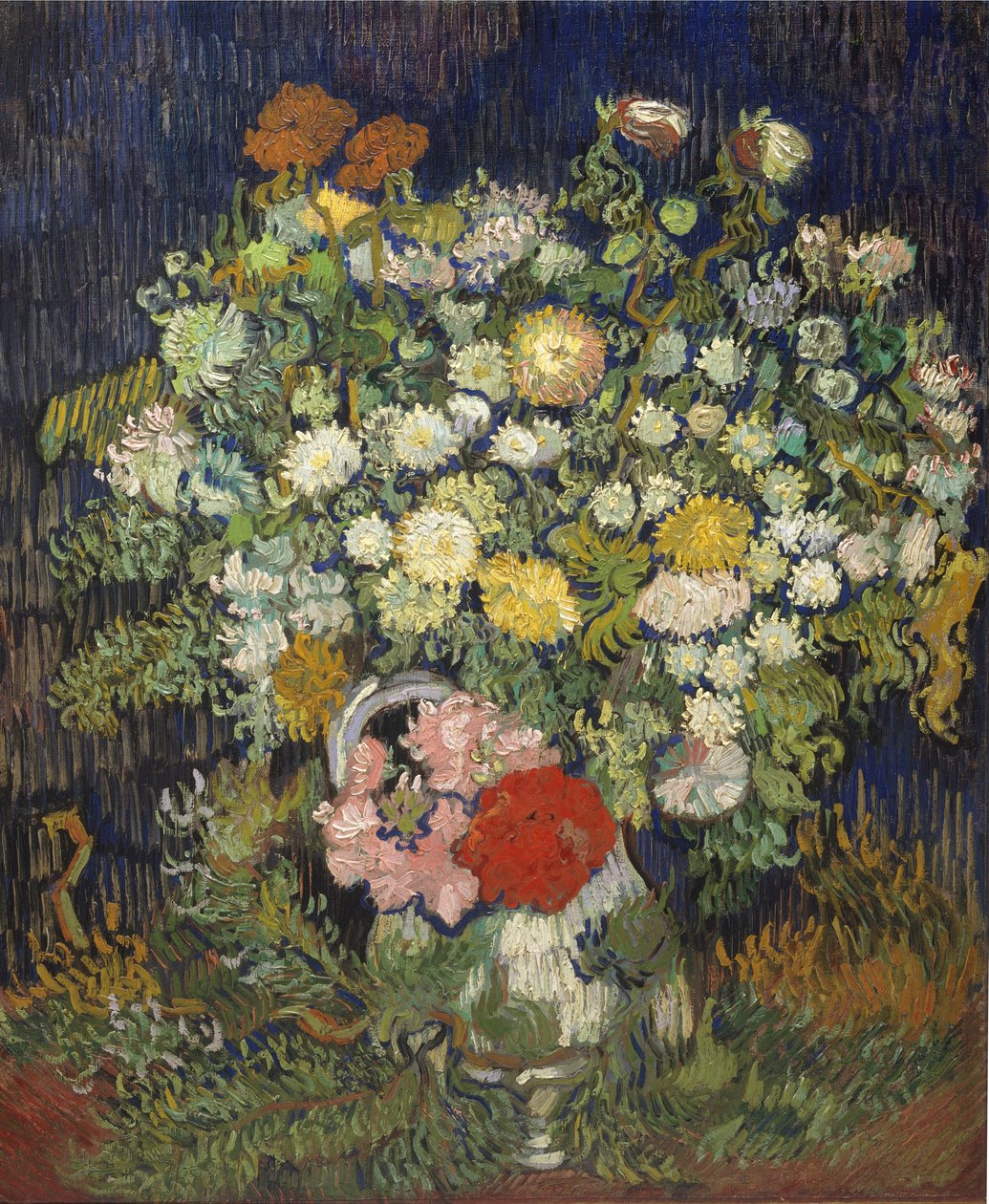 Bukett av blommor i en vas, 1890 av Vincent van Gogh