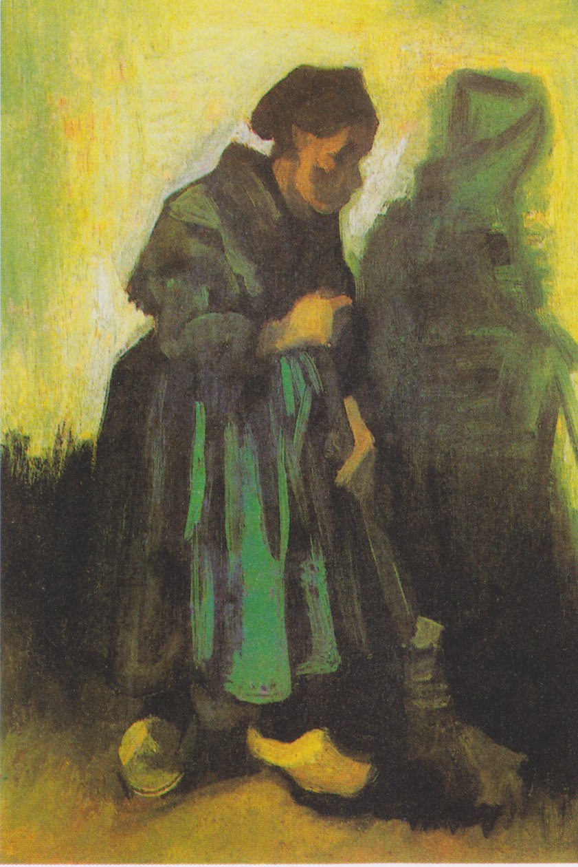 Bondens fru som sveper i korridoren av Vincent van Gogh