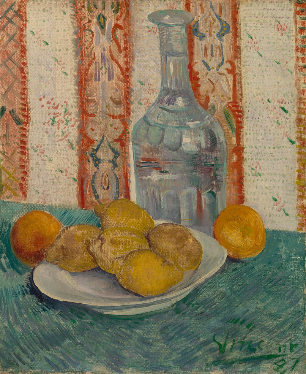 Karaffel och maträtt med citrusfrukter av Vincent van Gogh