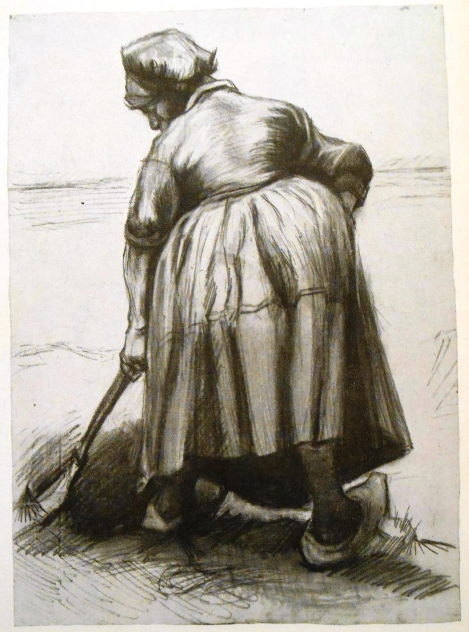 Grävande bonde, sett bakifrån av Vincent van Gogh