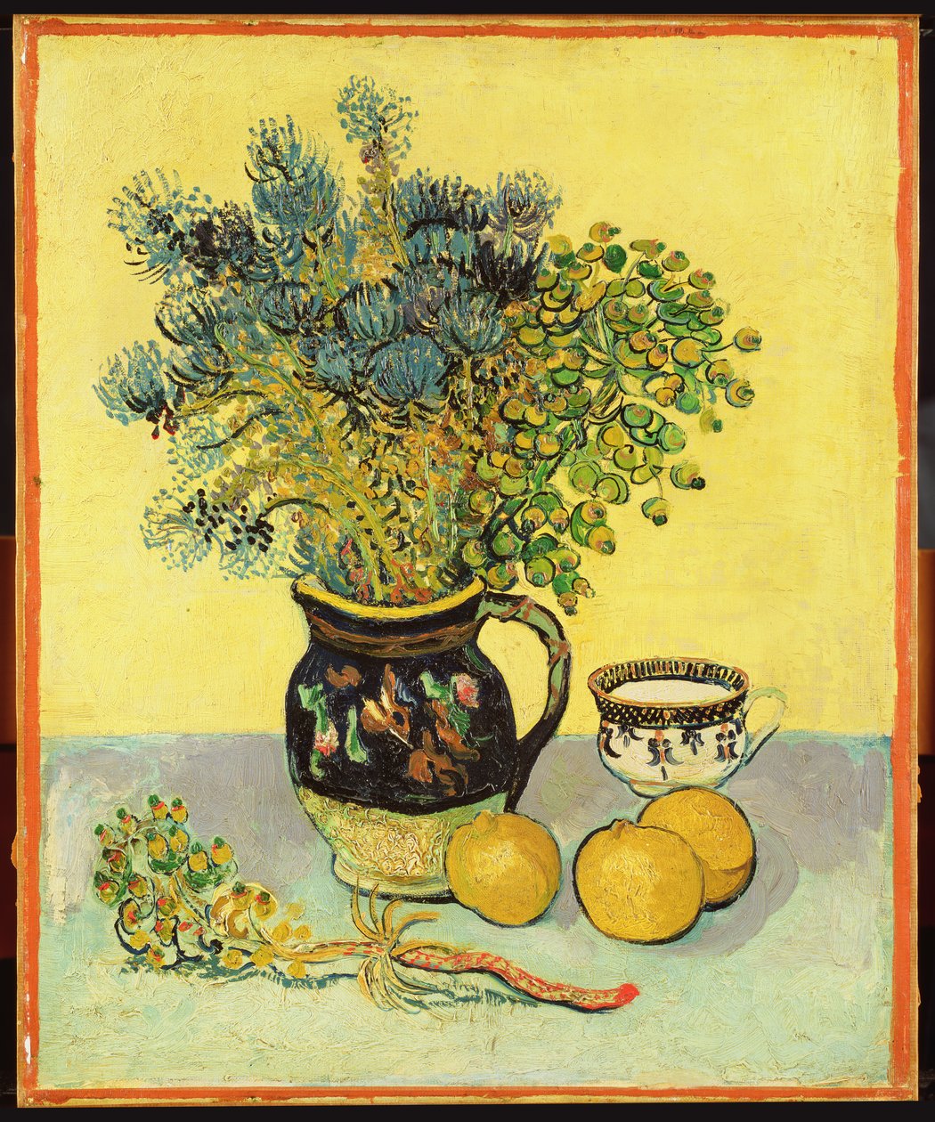 Blomsterstycke och frukt, 1888 av Vincent van Gogh