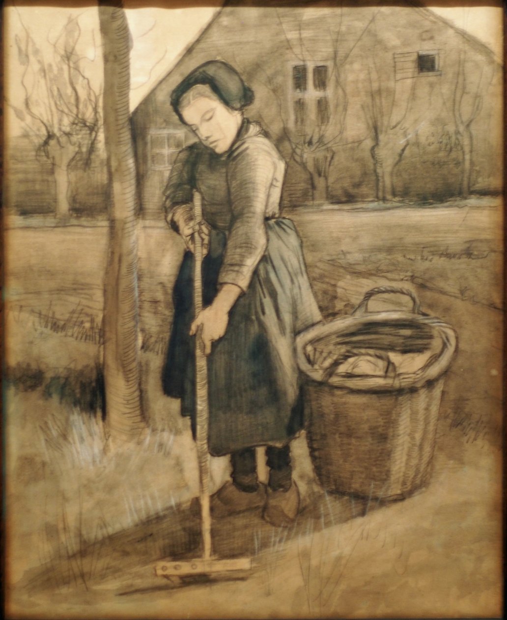 Flicka med en kratta av Vincent van Gogh