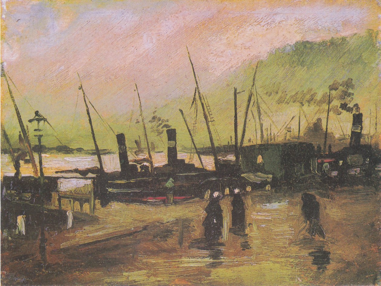Kaj i Antwerpen med fartyg av Vincent van Gogh