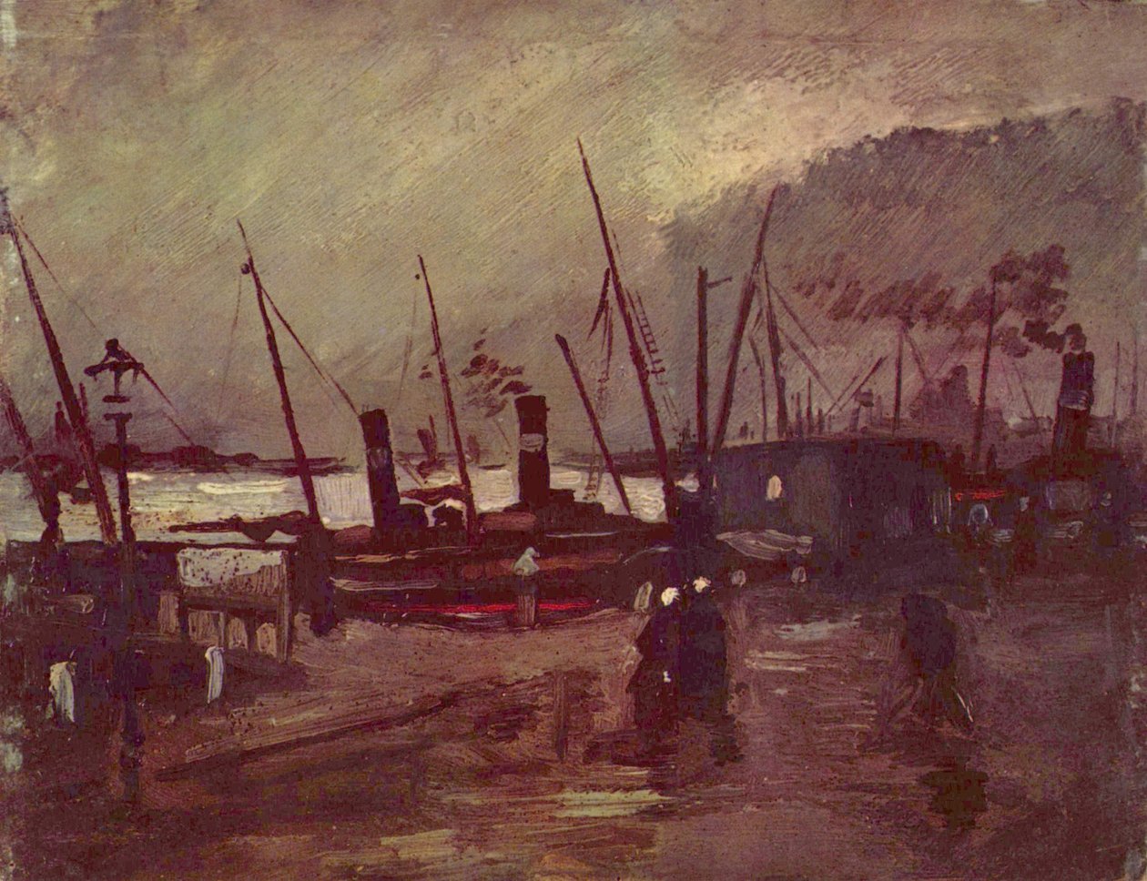 Kai in Antwerpen mit Schiffen av Vincent van Gogh