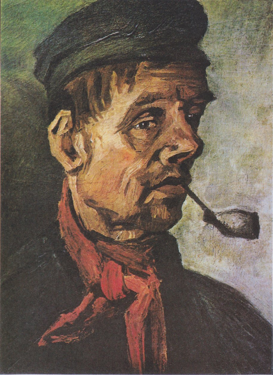 Huvud för en bonde med ett lerrör av Vincent van Gogh