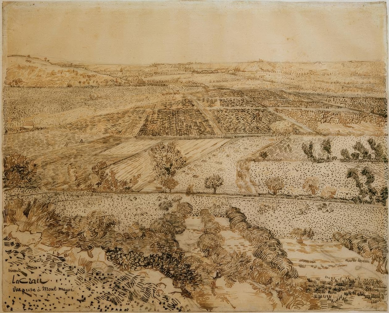 La Crau sett från Montmajour av Vincent van Gogh