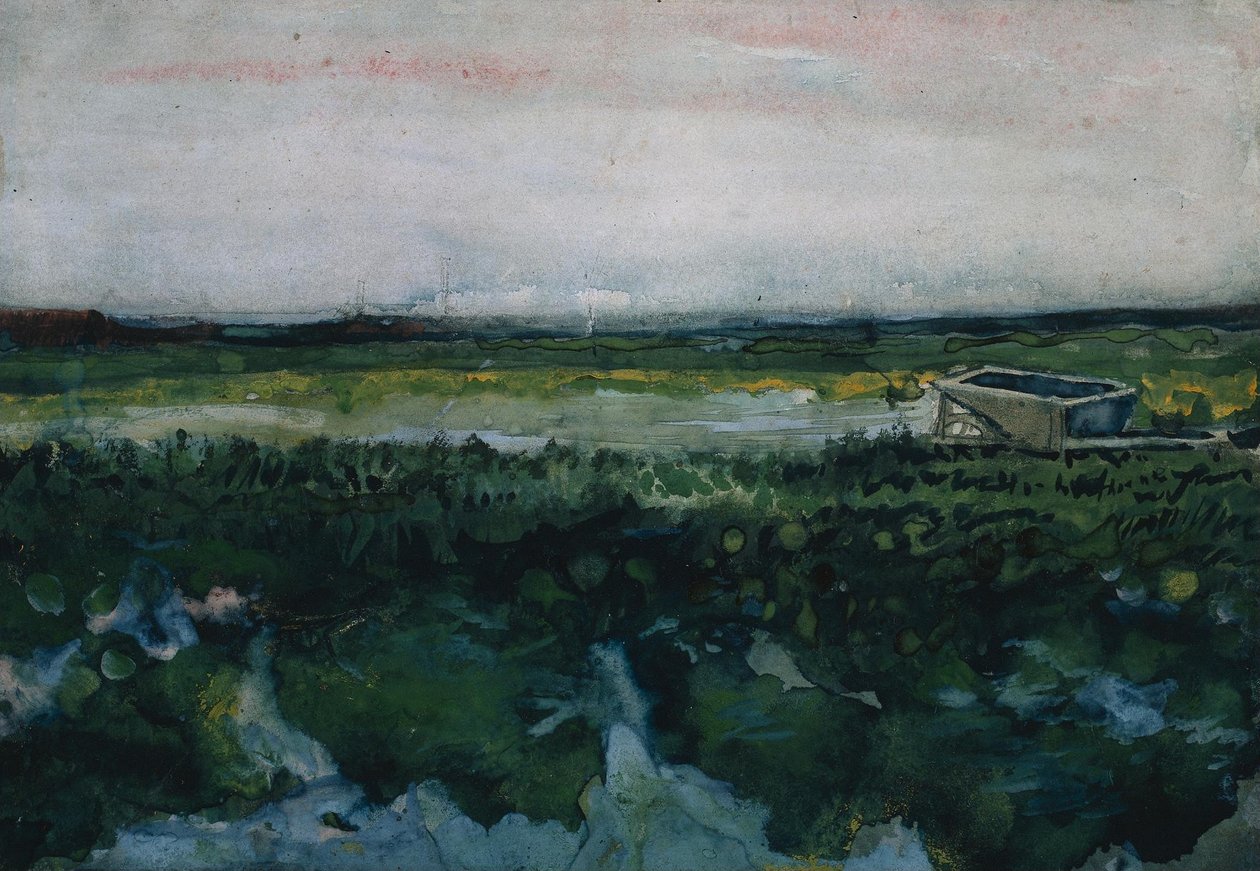 Landschap met Kruiwagen av Vincent van Gogh