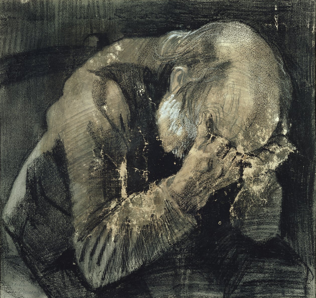 Man med huvudet i händerna av Vincent van Gogh