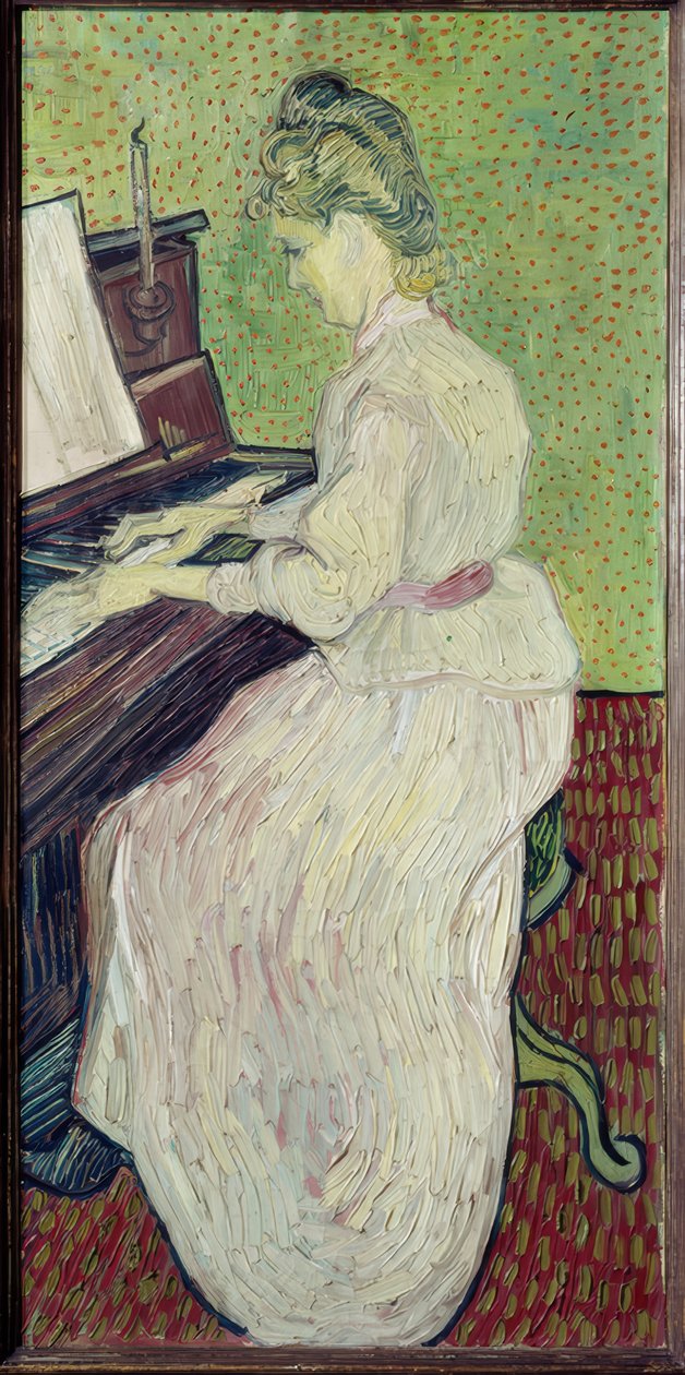 Marguerite Gachet vid pianot av Vincent van Gogh