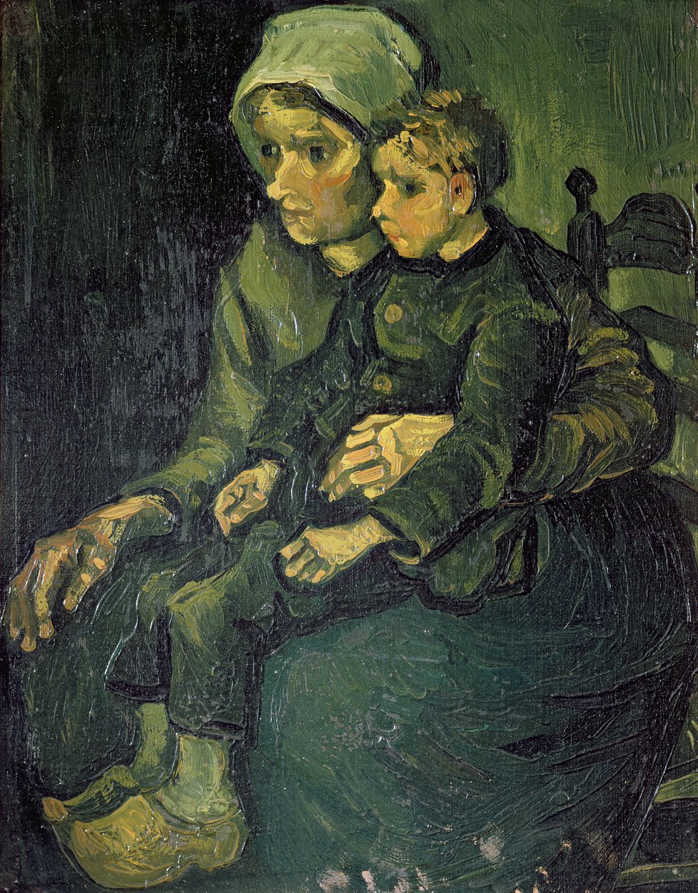 Mor og Barn, 1885 swed av Vincent van Gogh
