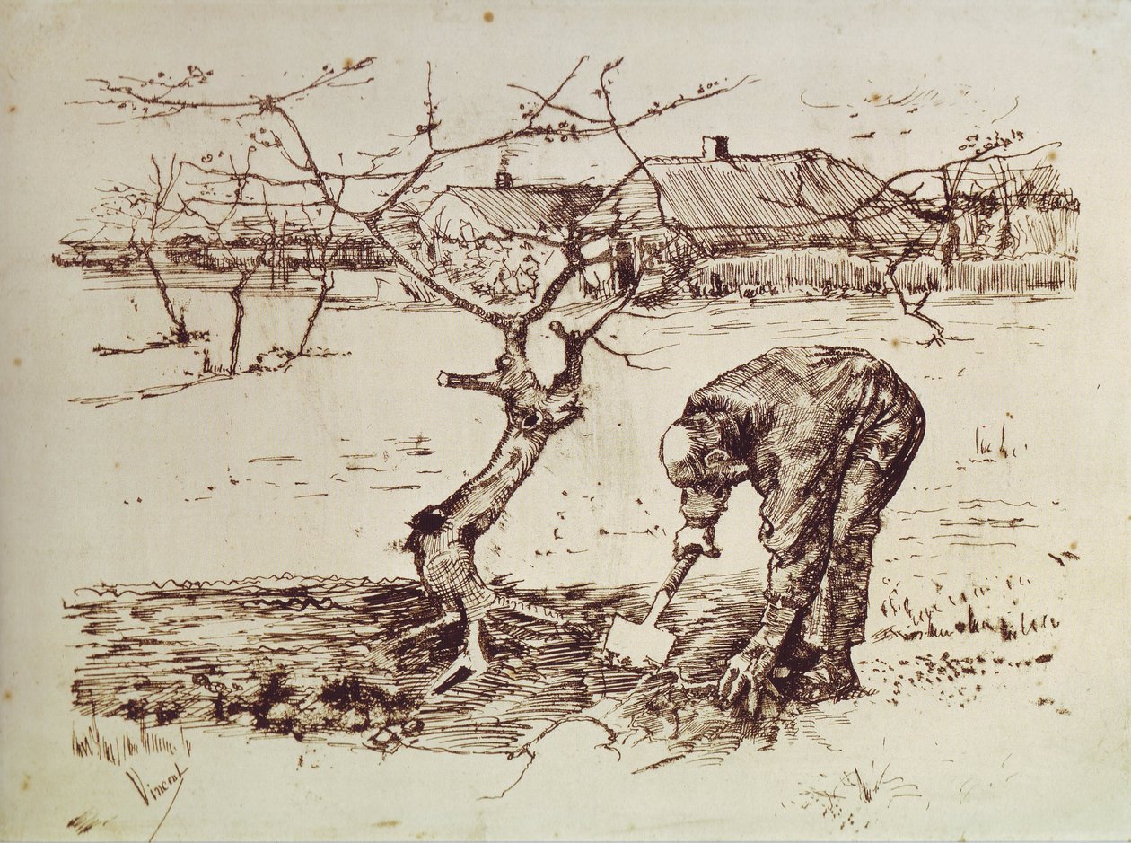 Old Woman Seen from Behind av Vincent van Gogh