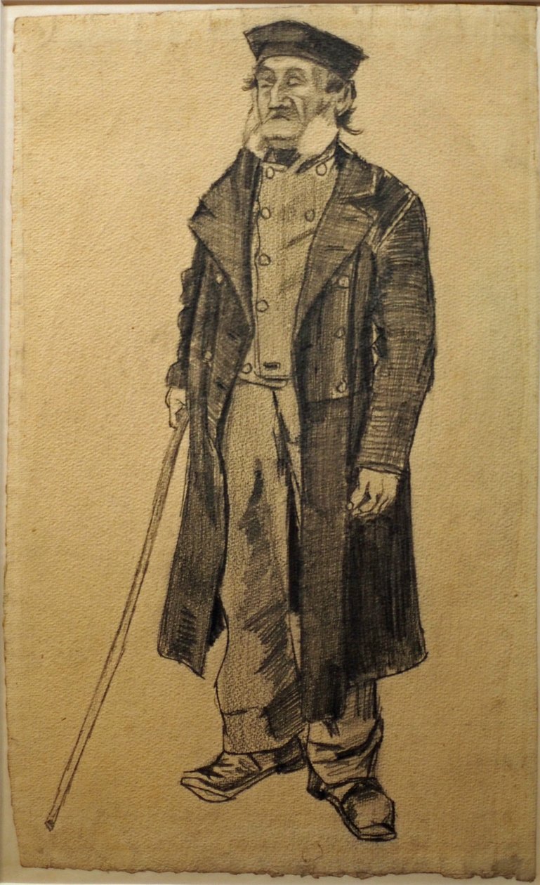 Gammal man med en pinne av Vincent van Gogh