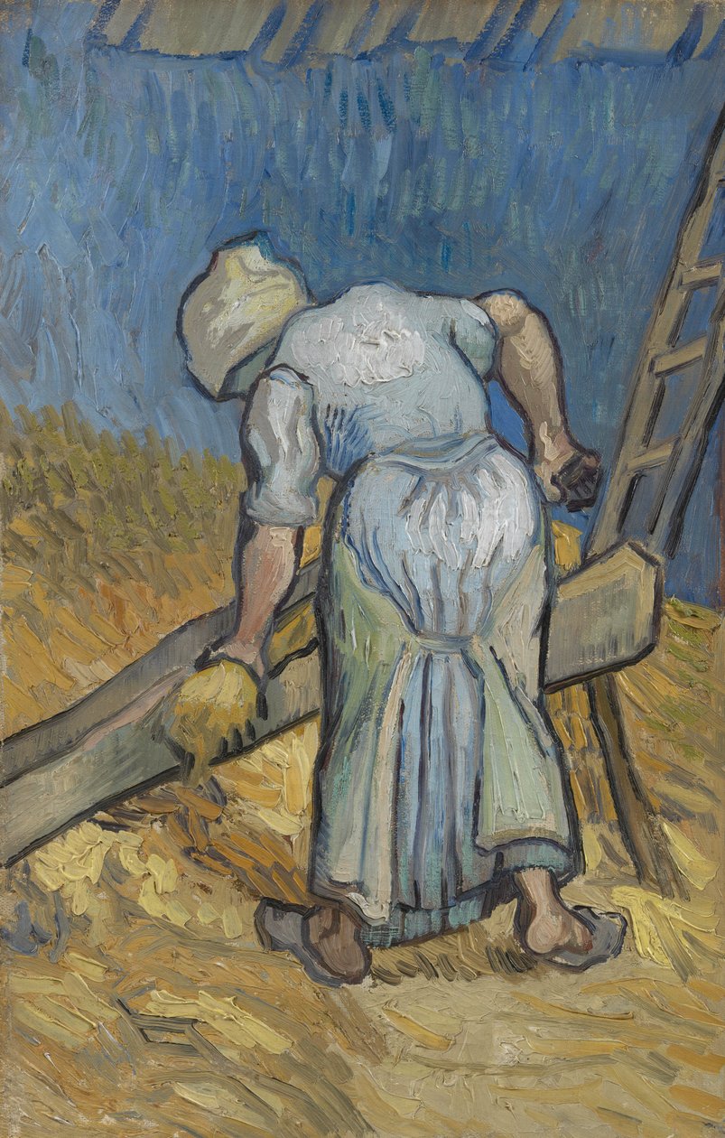 Bonde kvinna blåmärken lin av Vincent van Gogh