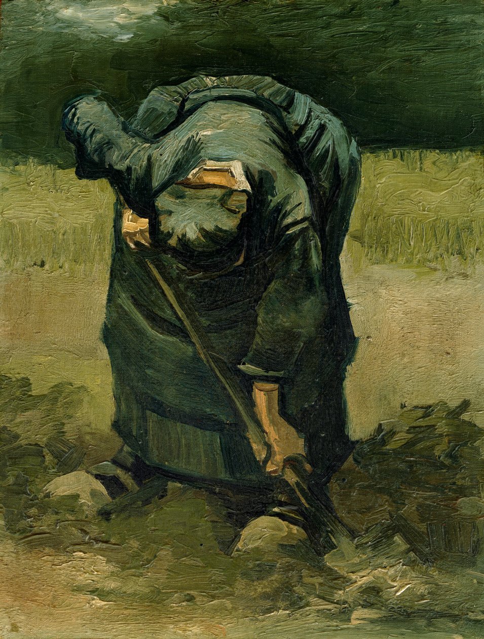 Bondekvinna gräver, 1885 av Vincent van Gogh