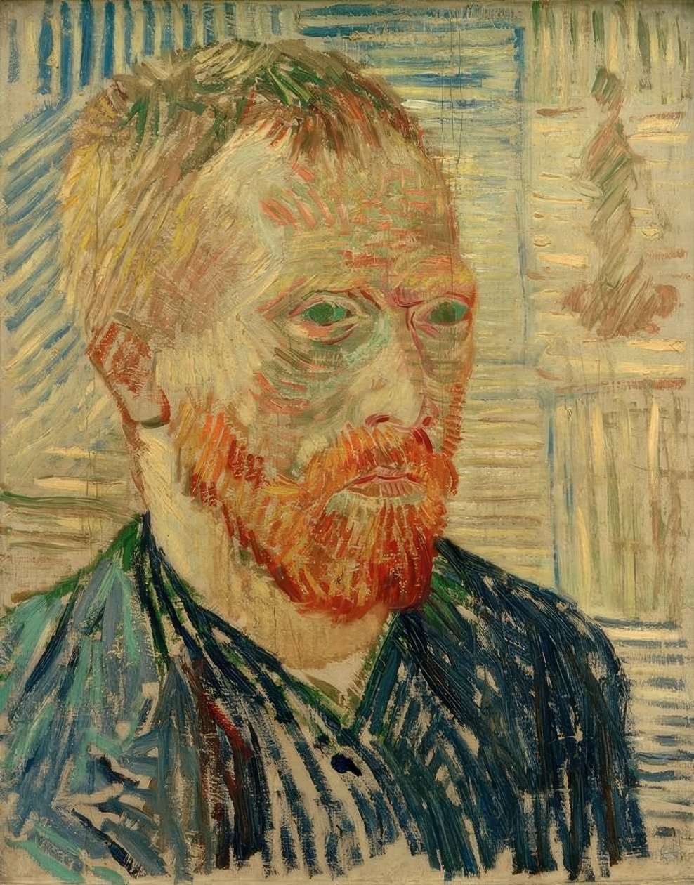 Självporträtt med japanskt träsnitt av Vincent van Gogh