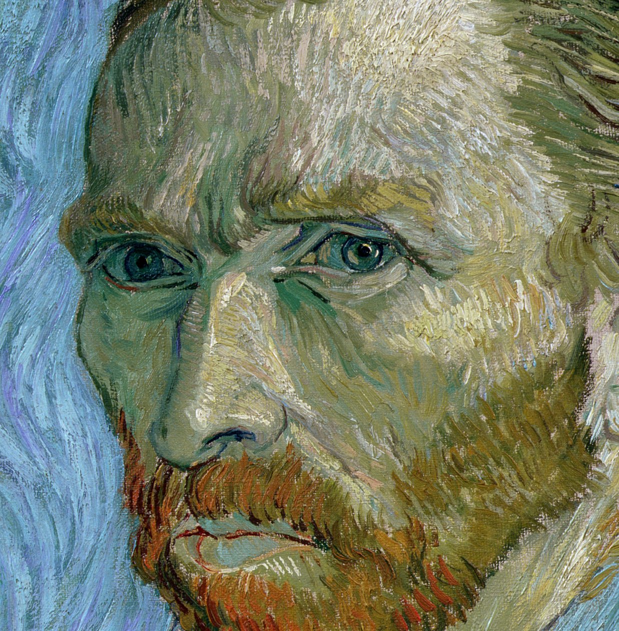 Självporträtt, 1889 (detalj av 32212) av Vincent van Gogh