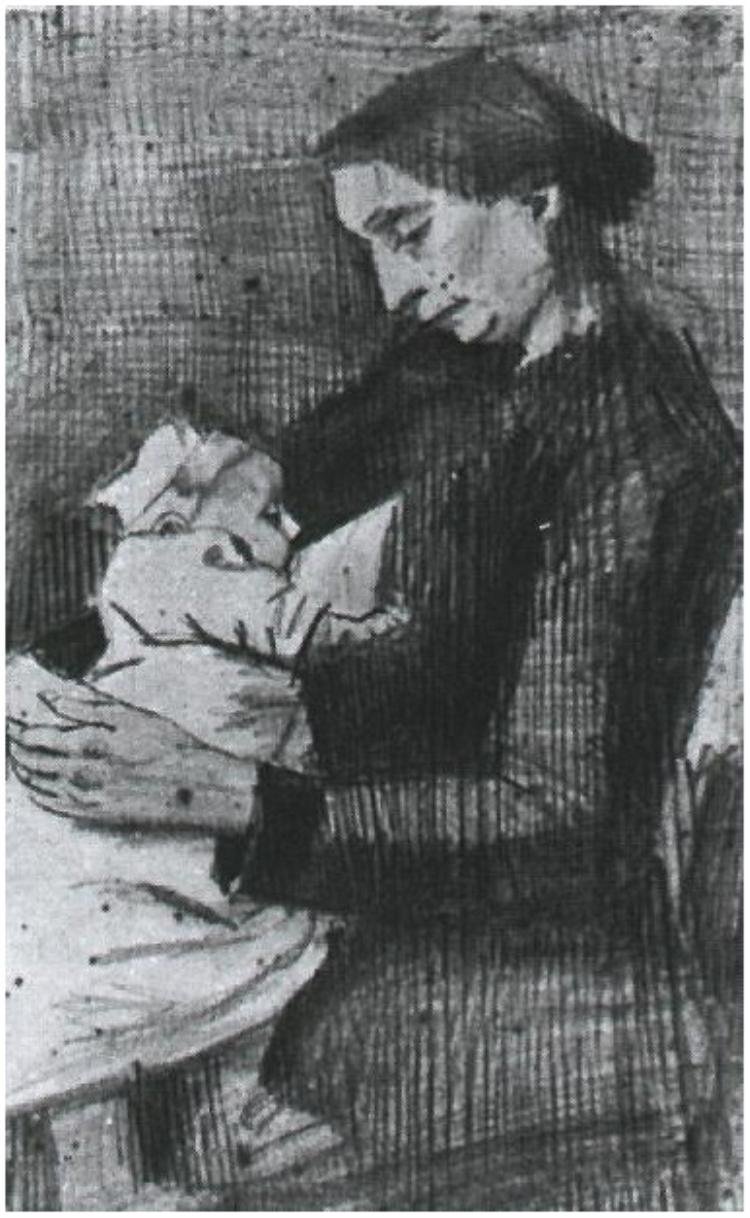 Sien Nursing Baby av Vincent van Gogh