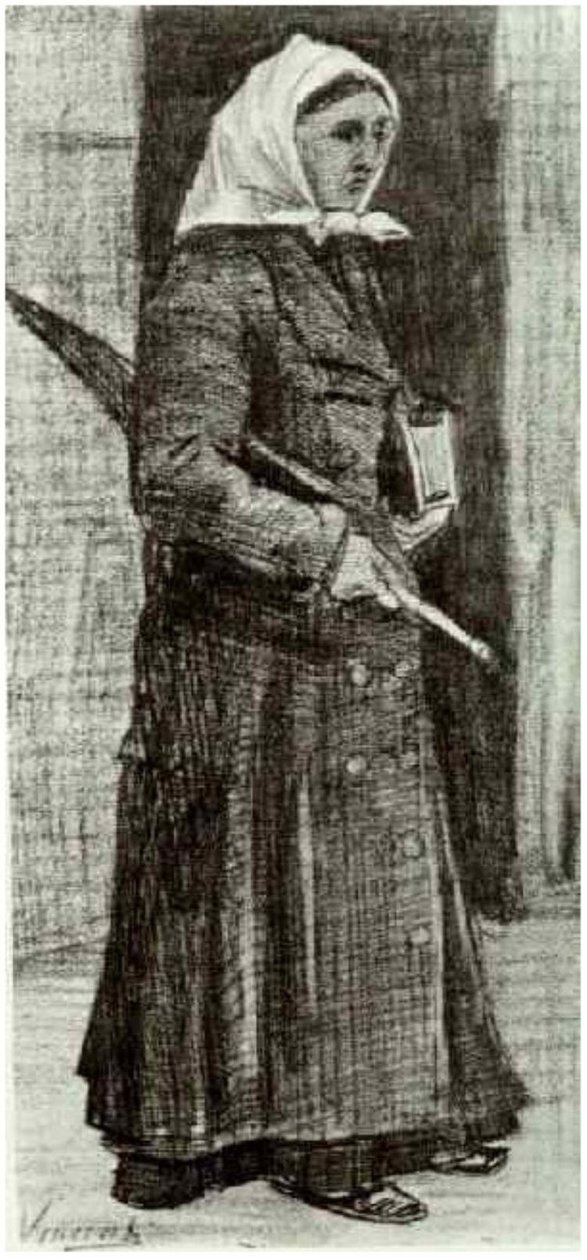 Sien with Umbrella and Prayer Book av Vincent van Gogh