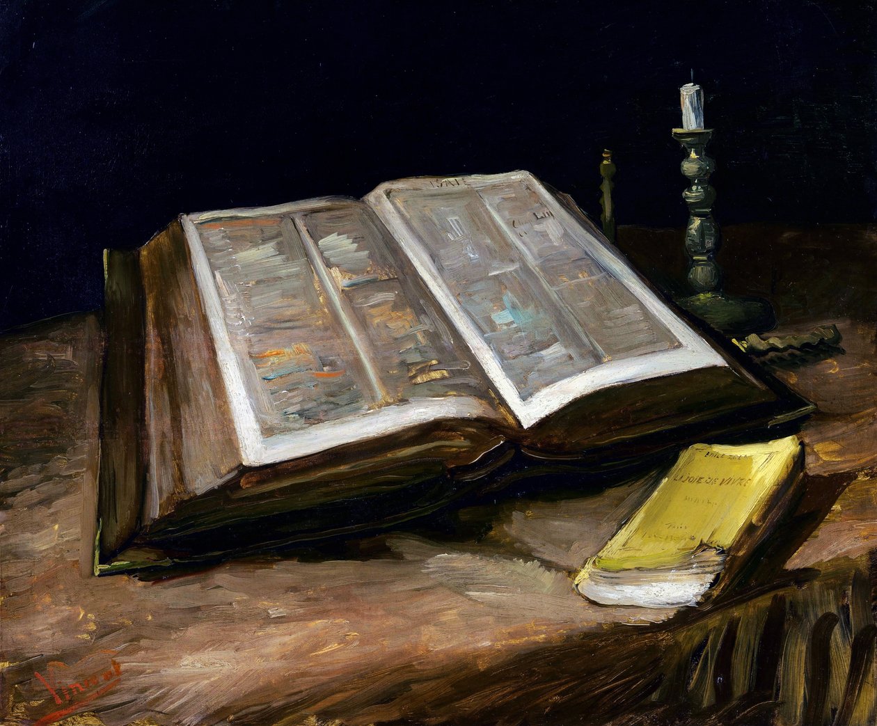 Stilleben med Bibeln av Vincent van Gogh