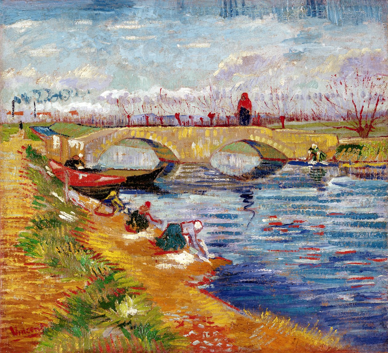 Gleize-bron över Vigneyret-kanalen, nära Arles av Vincent van Gogh