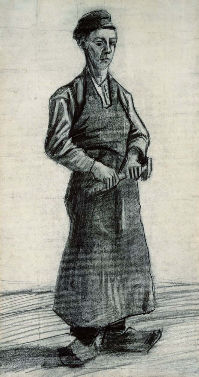 Den unge smeden, 1882 (svart krita och penna på papper) av Vincent van Gogh