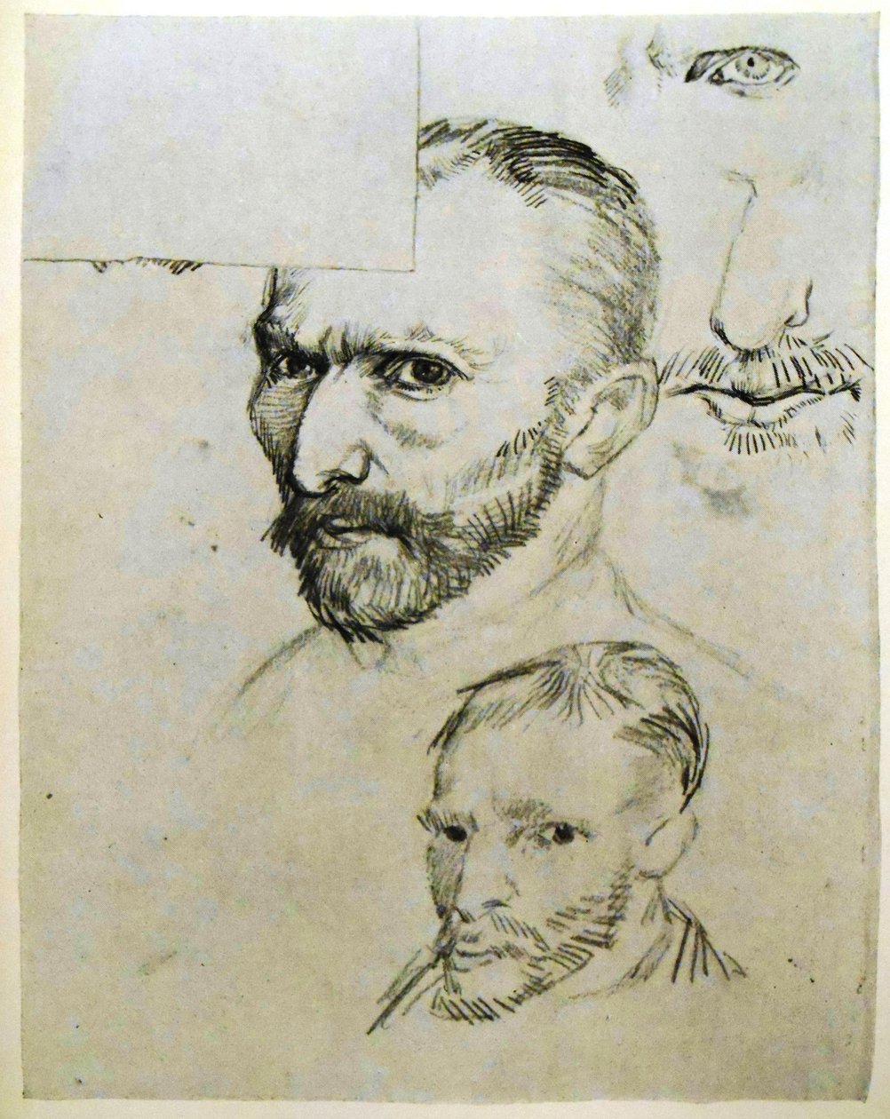Tre självporträtt av Vincent van Gogh