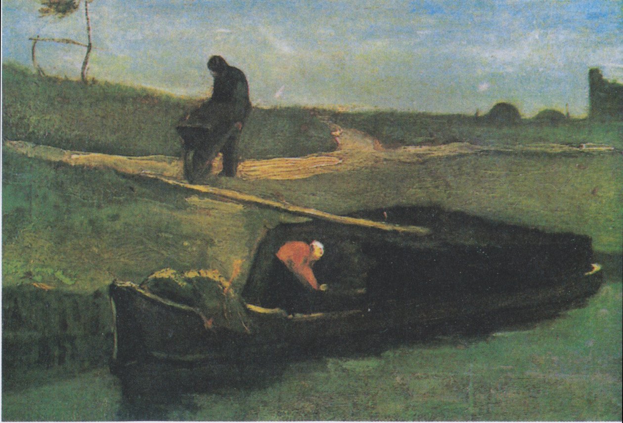 Torvbåt med två figurer av Vincent van Gogh
