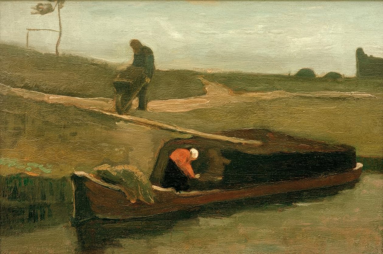 Torvbåt med två figurer av Vincent van Gogh