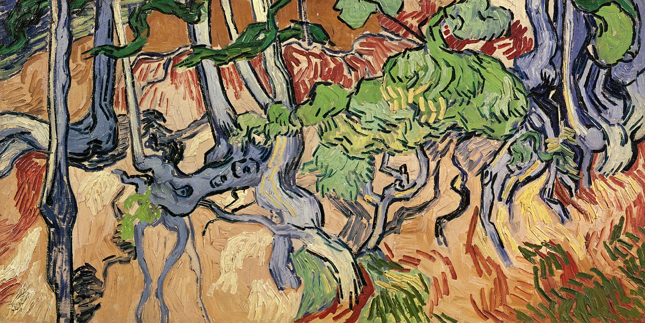 Trädrötter, 1890 av Vincent van Gogh