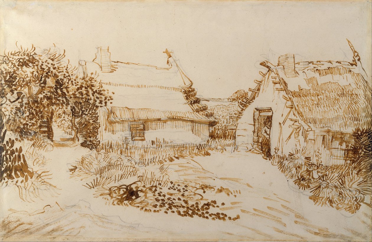 Two Cottages at Saintes-Maries-de-la-Mer av Vincent van Gogh