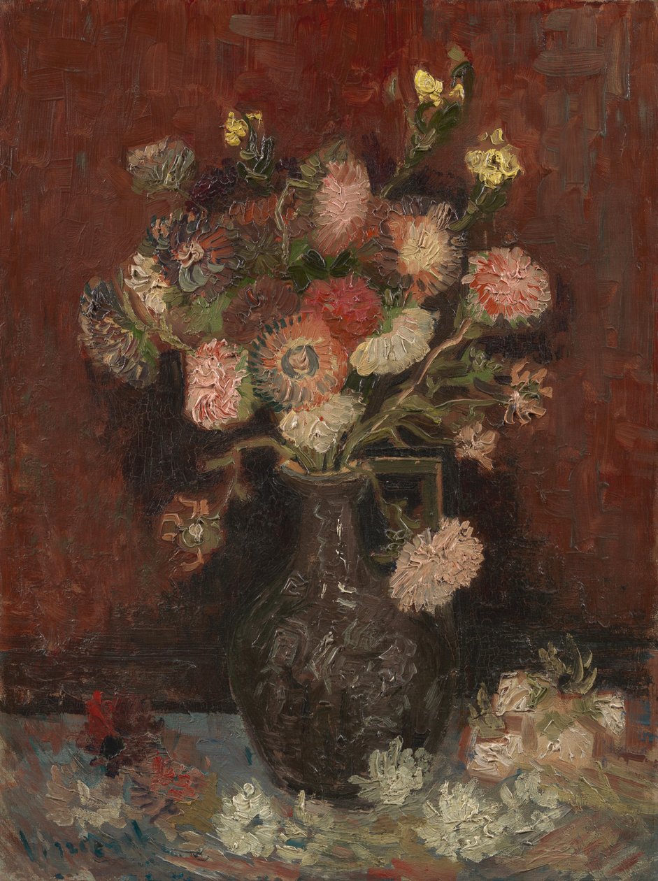 Vas med kinesiska asters och gladioli av Vincent van Gogh