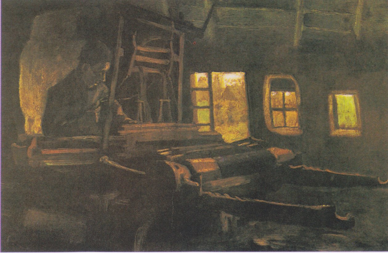 Weber i ett rum med tre smala fönster av Vincent van Gogh