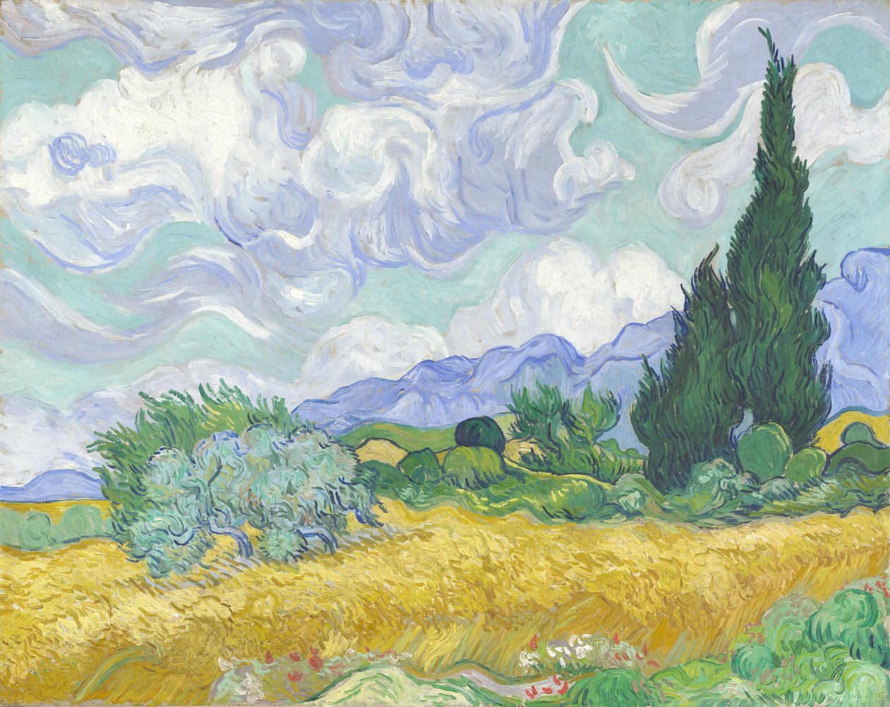 Wheatfield med Cypresser av Vincent van Gogh