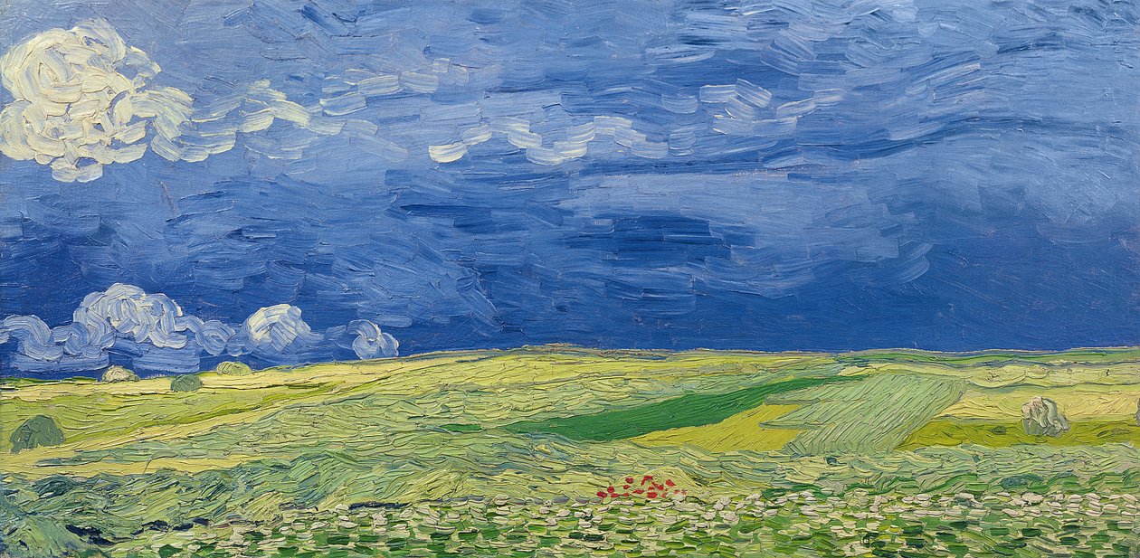 Vetefält under åskmoln, 1890 av Vincent van Gogh