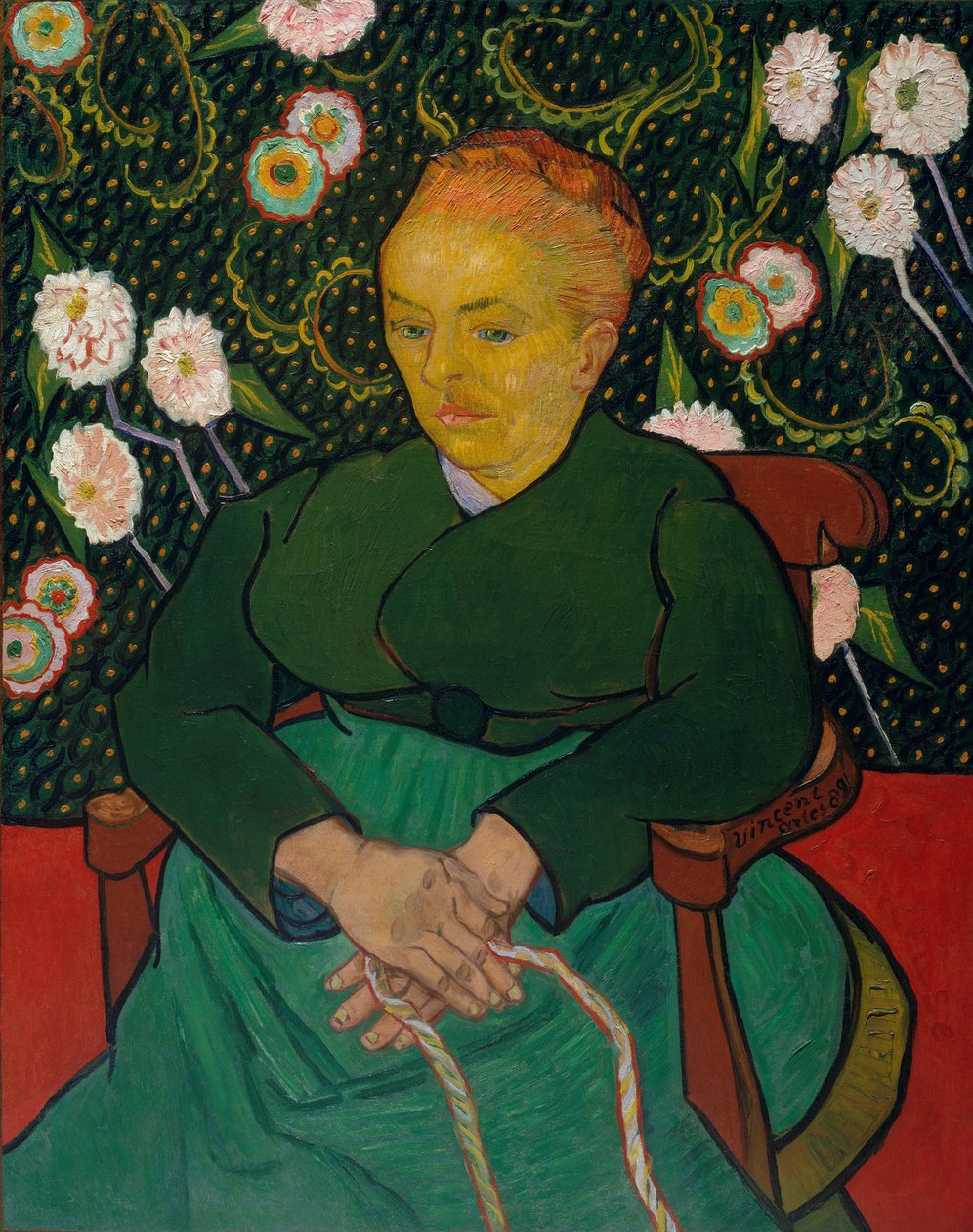 Kvinnor som gungar en vagga, Augustine-Alex Pellicot Roulin, 1851-1930 av Vincent van Gogh