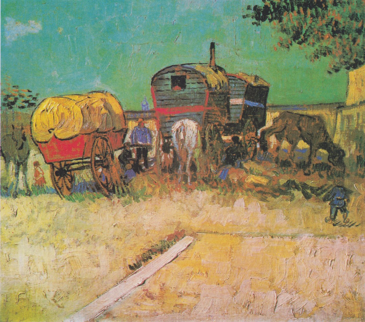 Zigenarläger med häst och vagn av Vincent van Gogh