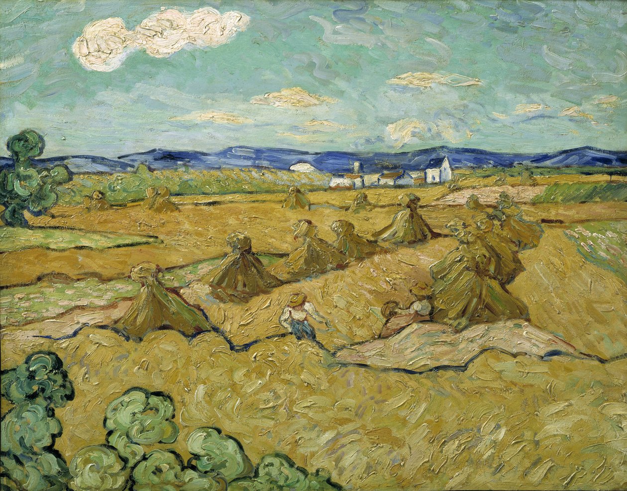 Höstackarna av Vincent van after Gogh