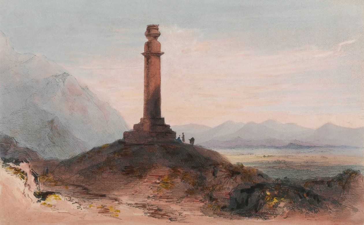 Alexanders kolonn nära Cabul, ca 1842 (färg litho) av Vincent (after) Eyre
