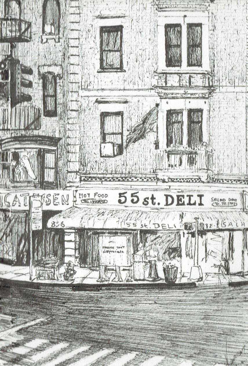 55th street New York, 2003, (bläck på papper) av Vincent Alexander Booth