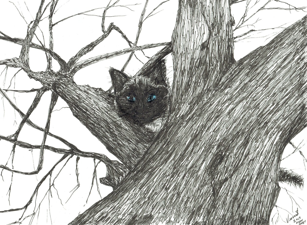 Apple tree Baby, 2015, (bläck på papper) av Vincent Alexander Booth