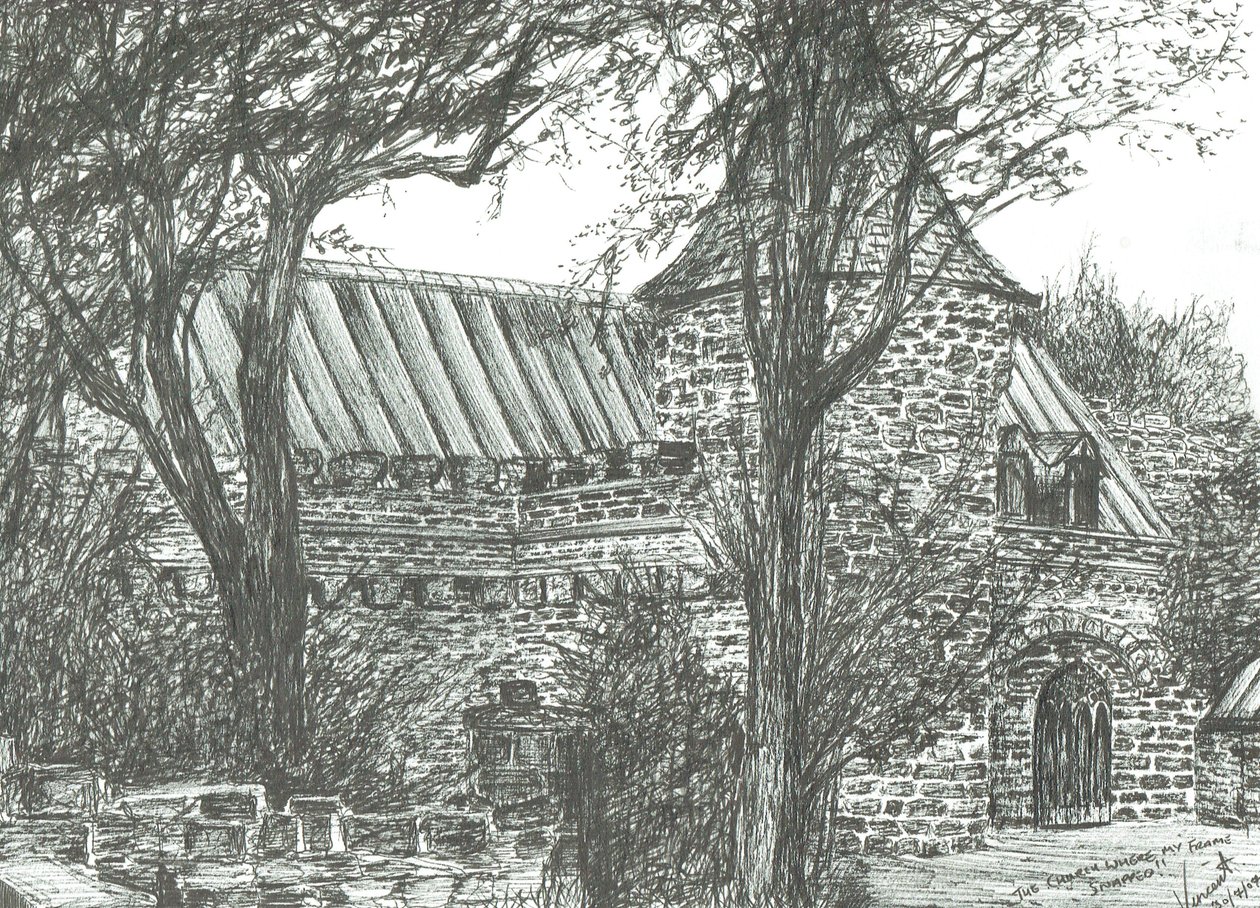 Kyrka på väg till Oban, 2007 av Vincent Alexander Booth