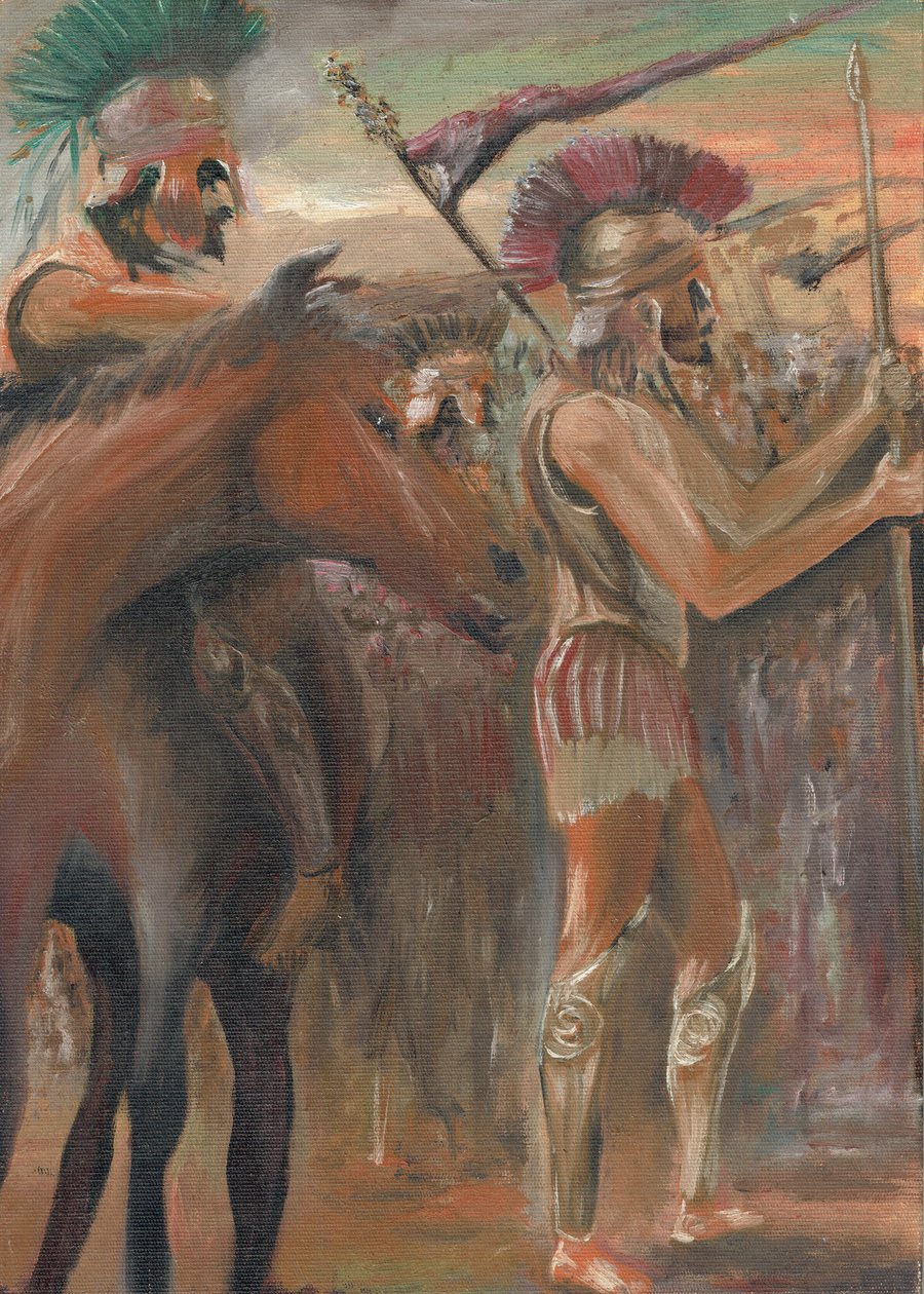 Conflict, 1984, (akryl på dukskiva) av Vincent Alexander Booth