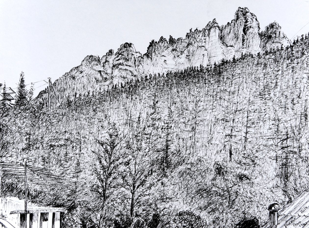 Dolomiterna från balkongen i Dont Italy 2019 av Vincent Alexander Booth