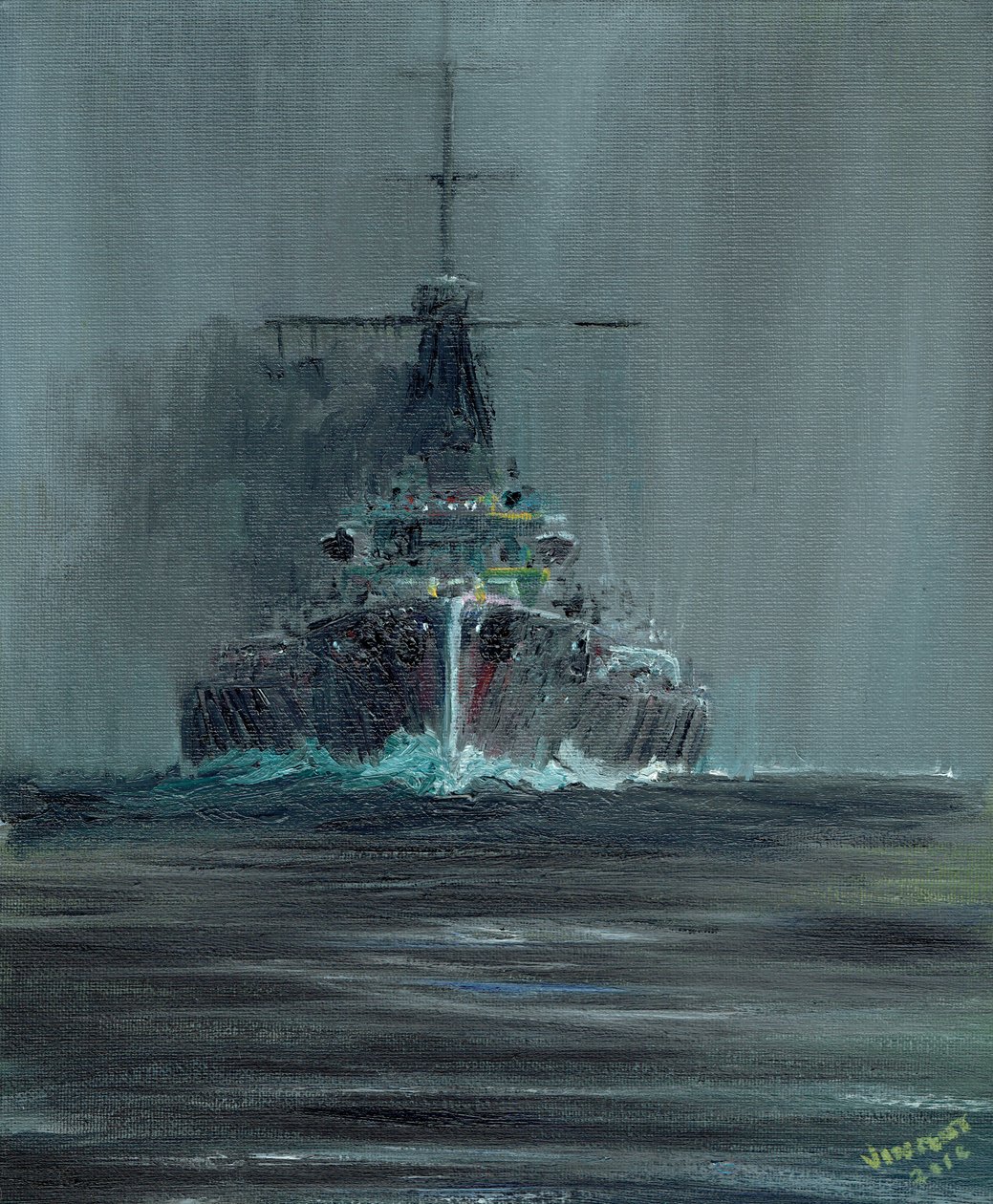 Dreadnought 1907, 2016, (olja på dukskiva) av Vincent Alexander Booth