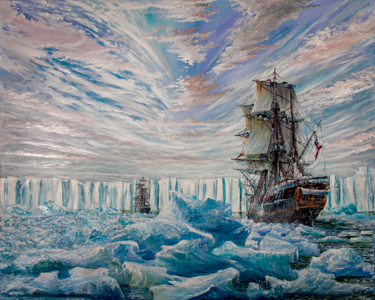 Erebus och Terror upptäcker Antarctic Ice Shelf, 2020 av Vincent Alexander Booth