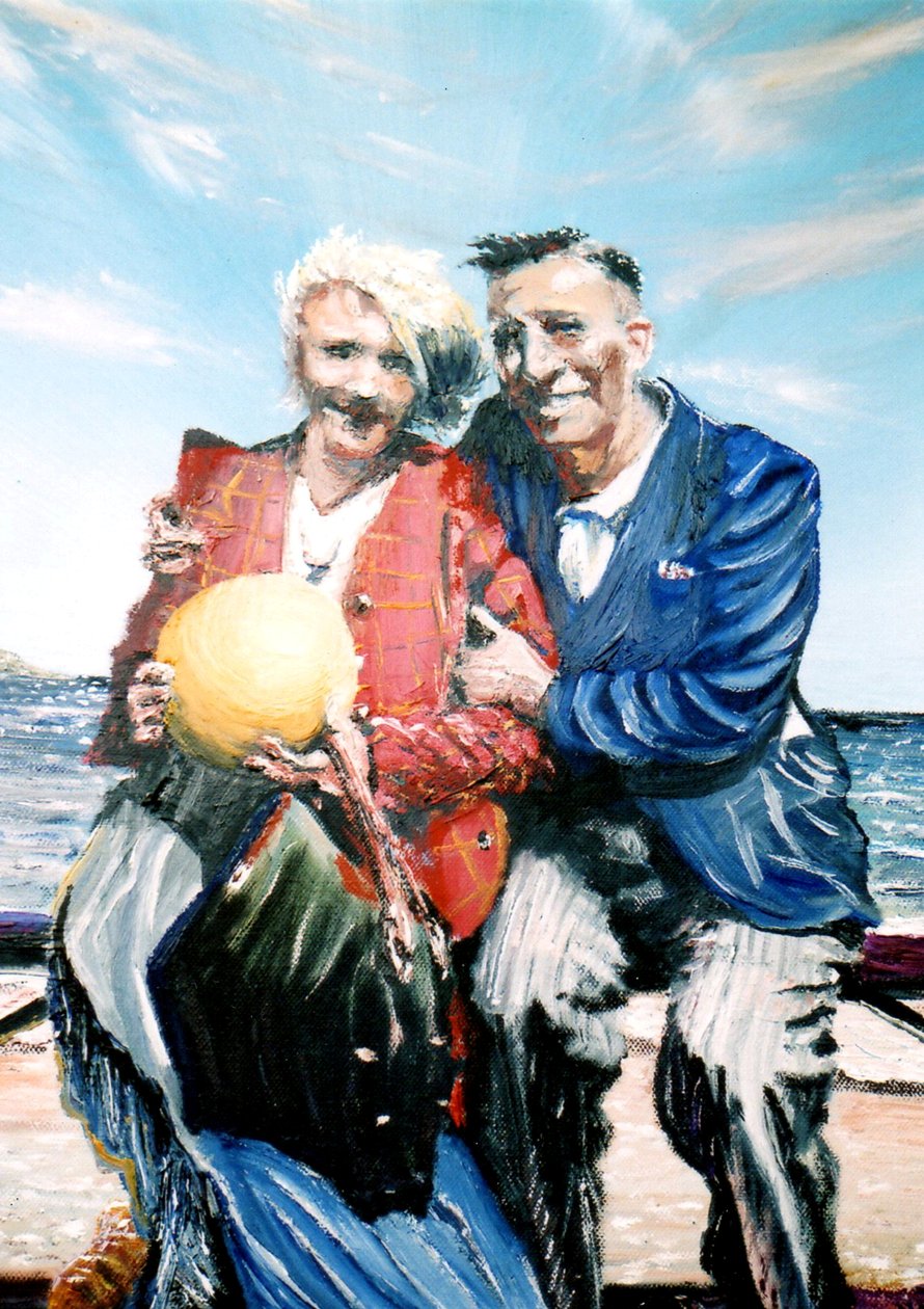 Morfar och morfar med bal vid havet, 2017 av Vincent Alexander Booth