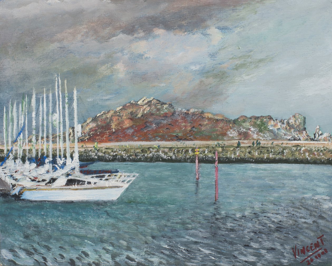 Howth, Irland, 2001, (Akryl på dukskiva) av Vincent Alexander Booth